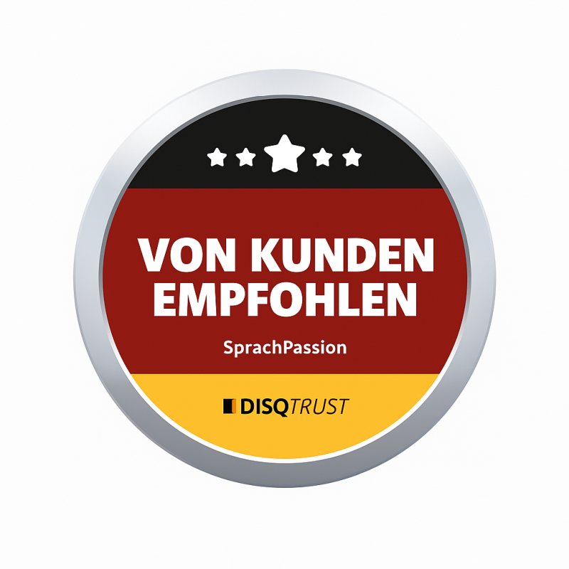 DisqTrust award for SprachPassion – quality certification for German courses in Frankfurt