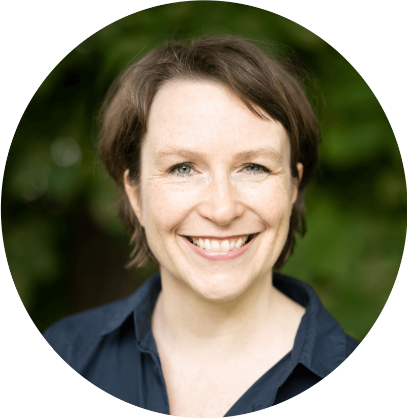 Portrait of Franziska Becker, director of the SprachPassion language school in Frankfurt, dedicated to helping students speak successfully in the German intensive course